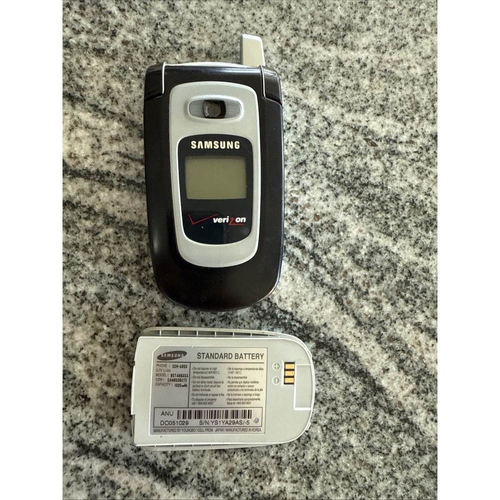 Samsung SCH-A870 Silver & Black Verizon Rare Flip Phone Working Conditio Unknown